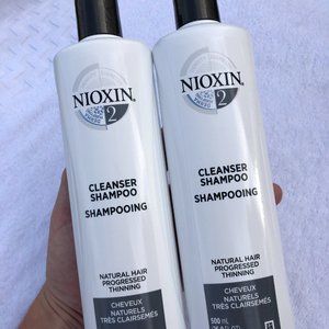 2 BOTTLES - 16.9 oz. Nioxin System 2 Scalp Cleanser Shampoo Thinning Hair Loss